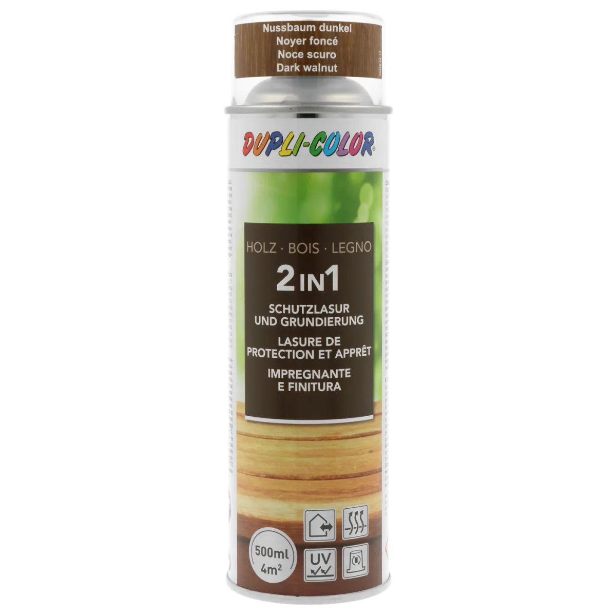 Лазурь-грунт для дерева 2 в 1 Dupli-Color 2 in 1 Wood Preservation, тик, 500 мл