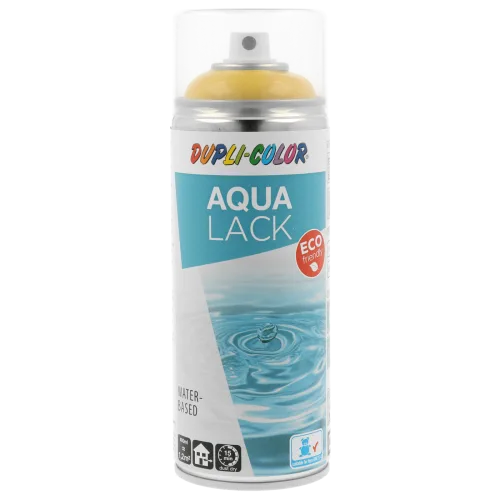 Акриловая аэрозольная краска на водной основе Dupli-Color Aqua Lack, RAL 1023 транспортный жёлтый, глянцевый, 350 мл