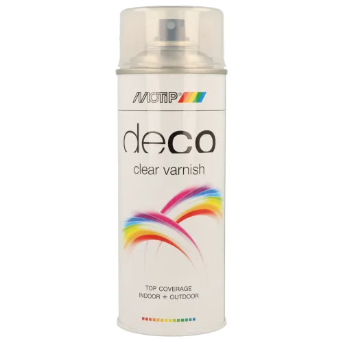 Прозорий алкідний лак MOTIP Deco Clear Lacquer, високий глянець, 400 мл