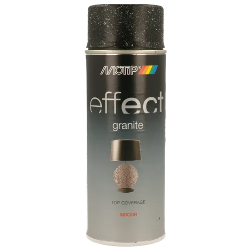 Водна фарба-спрей з ефектом граніту MOTIP Effect Granite, чорний, 400 мл