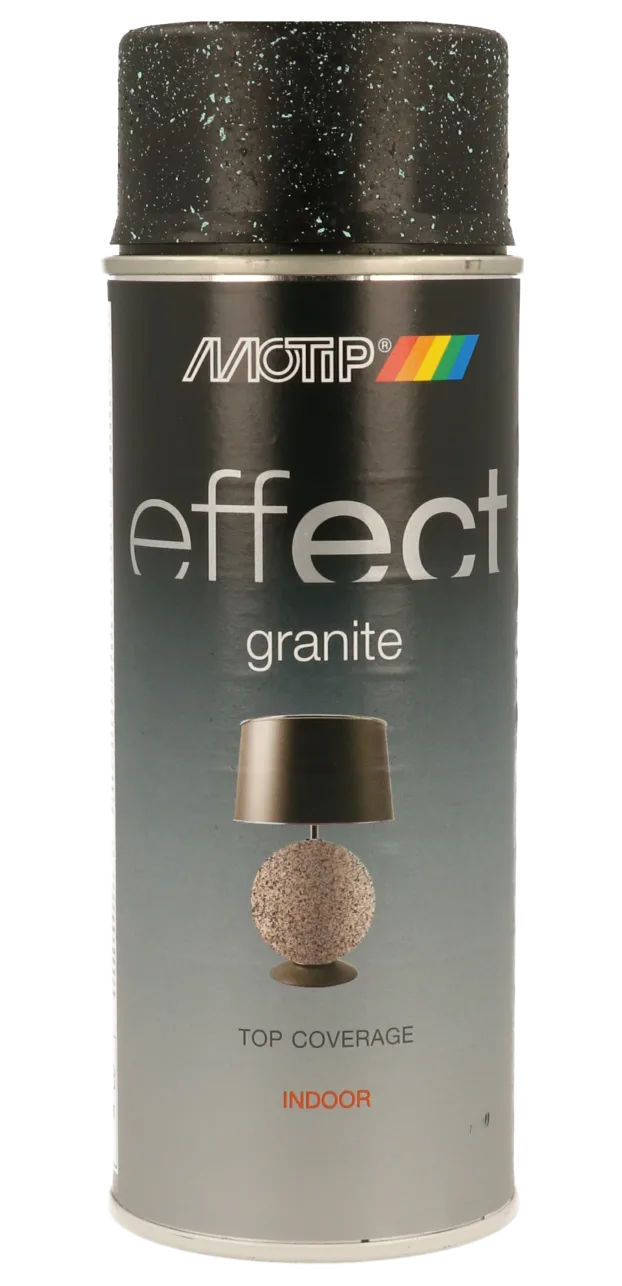Водна фарба-спрей з ефектом граніту MOTIP Effect Granite, чорний, 400 мл