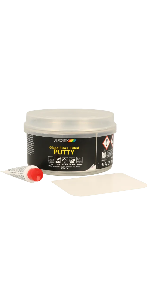 Двокомпонентна шпаклівка зі скловолокном MOTIP Glass Fibre Putty Filled, 250 г