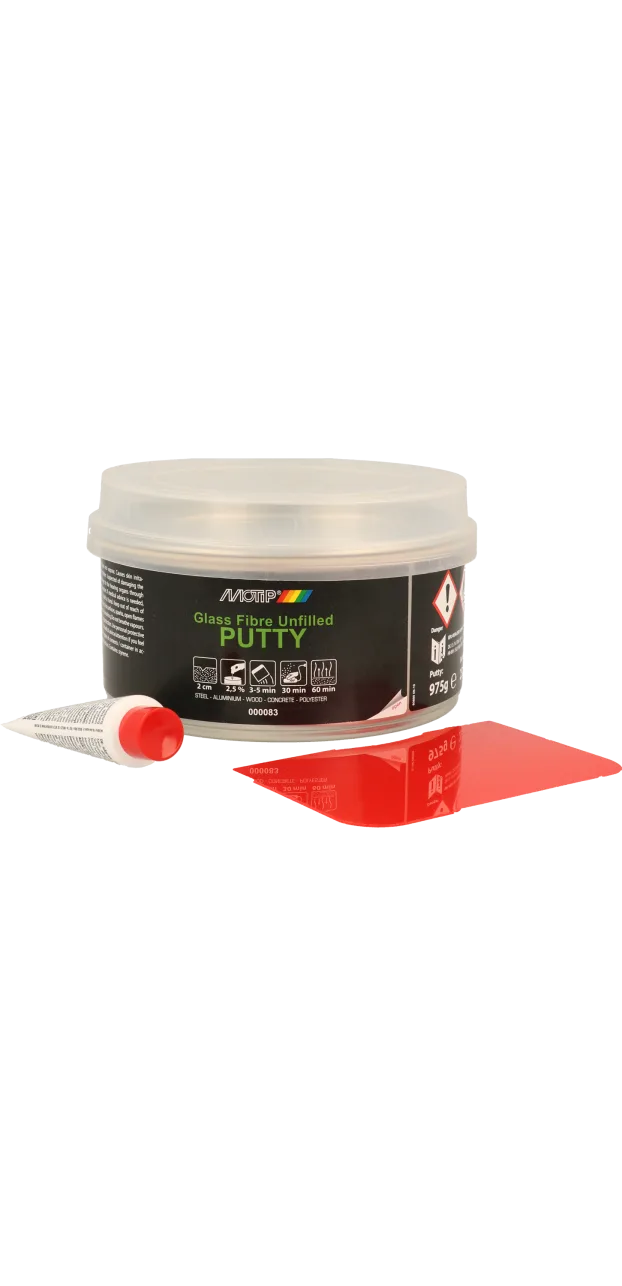 Двокомпонентна шпаклівка зі скловолокном (без наповнювача) MOTIP Glass Fibre Putty Unfilled, 1 кг