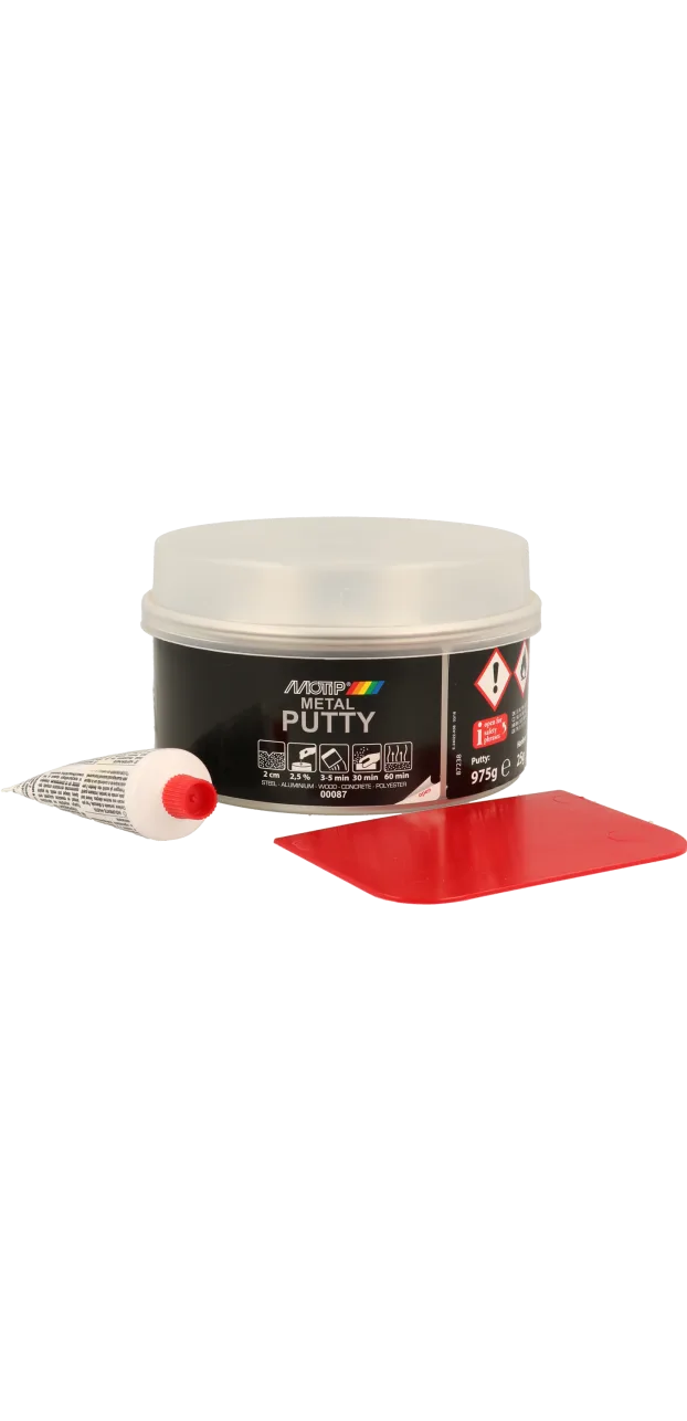 Двокомпонентна шпаклівка з алюмінієм MOTIP Metal Putty, 250 г