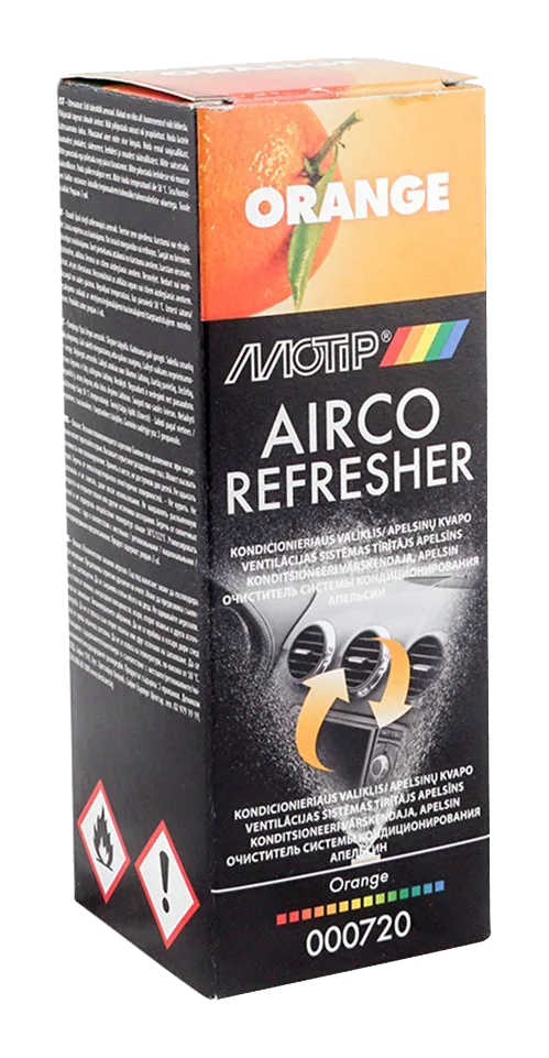 Освежитель кондиционера автомобиля MOTIP Airco Refresher, апельсин, 150 мл