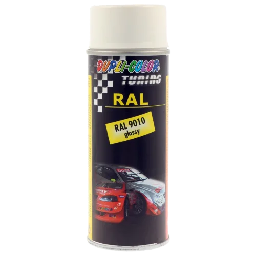 Універсальна аерозольна емаль з акрилатами Dupli-Color Spray Paint RAL 9010 біла глянцева, 400 мл