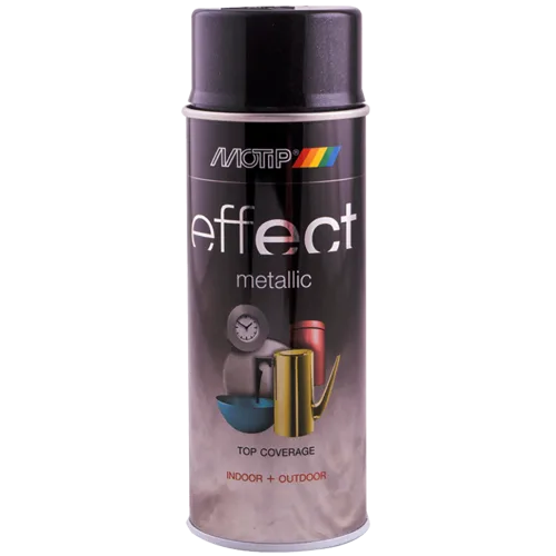 Аэрозольная эмаль с эффектом металлик Motip Deco Effect чёрная, 400 мл
