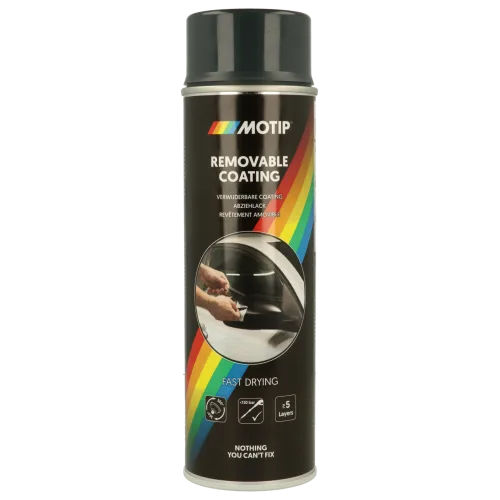 Знімна гумова фарба-плівка MOTIP Removable Coating, чорний, матовий, 500 мл