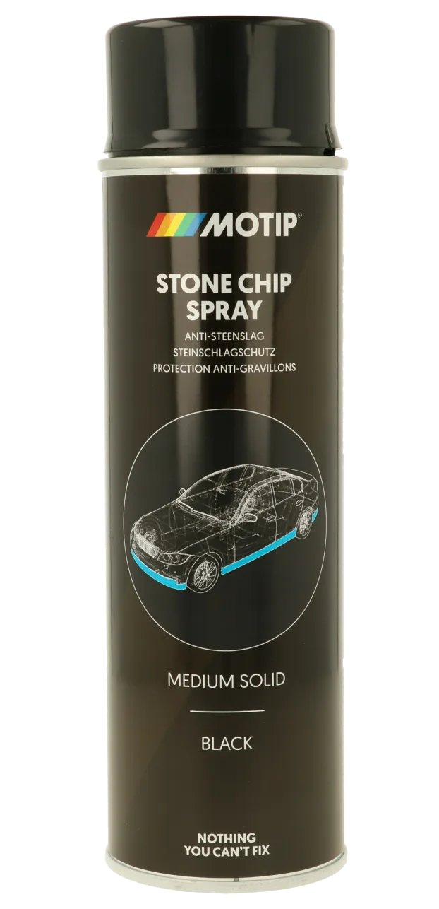 Антигравій у балончику MOTIP Stone Chip Spray 500 ml (Medium Solid), чорний, 500 мл