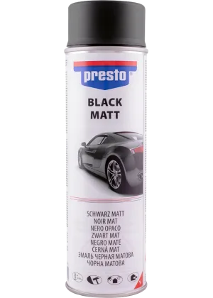 Эмаль универсальная акриловая Presto, черная матовая, 500 мл